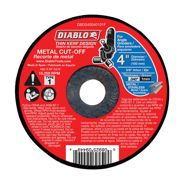 Diablo METAL CUTOFF DSC 4""X5/8"" DBD040040101F